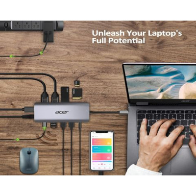 Порт-реплікатор Acer 12in1 Type C dongle USB3.2, USB2.0, SD/TF, HDMI, PD, DP ... (HP.DSCAB.009) Вінниця - фото 4