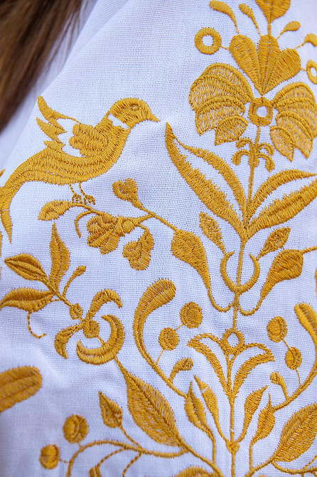 Вишиванка жіноча, лляна, біла з довгим рукавом, топ Київ - фото 2