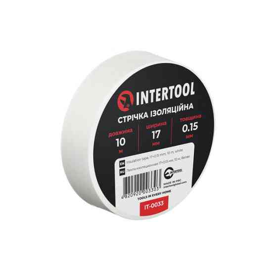 Стрічка ізоляційна 0.15мм*17мм*10м біла INTERTOOL IT-0033 Киев