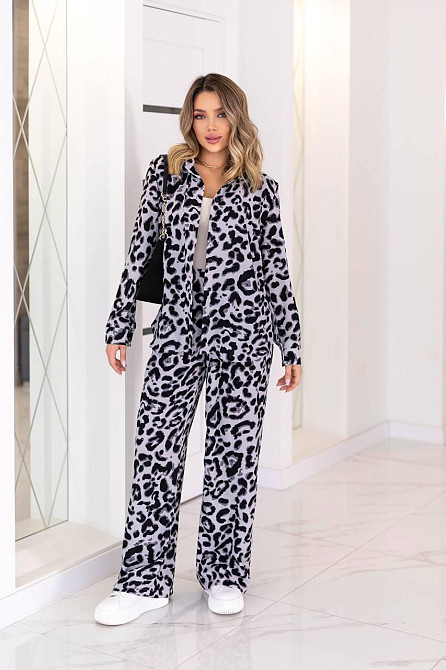 Жіночий легкий прогулянковий костюм: сорочка та штани американський креп Сірий 2, 46/48 Одеса - фото 1