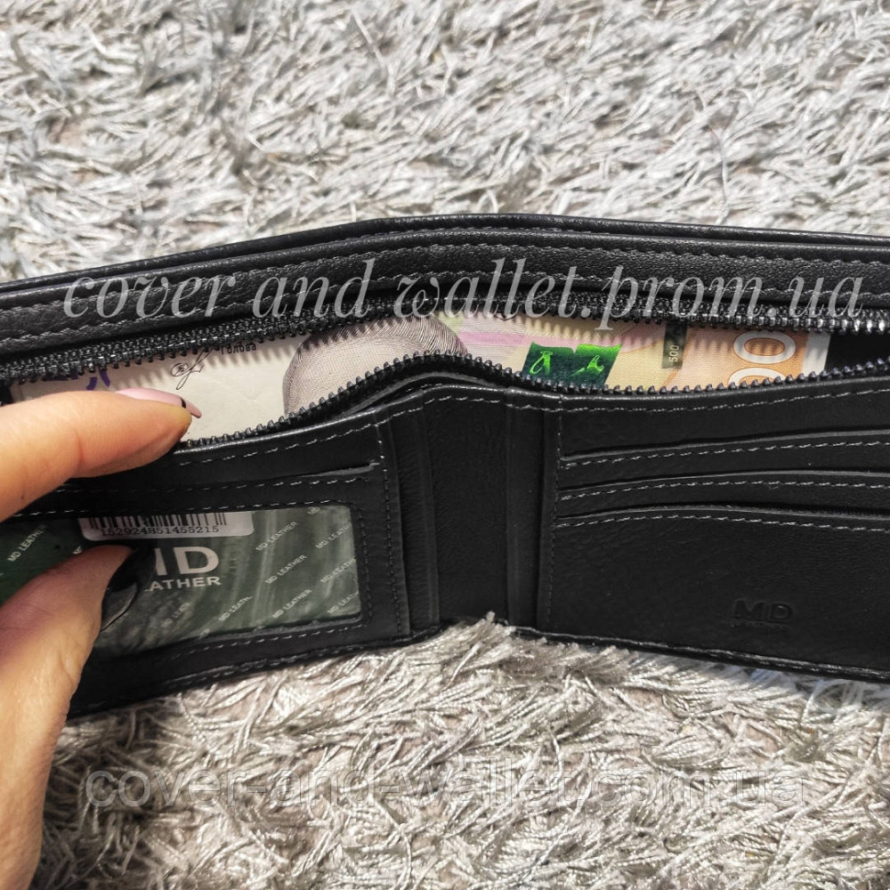 Стильний чоловічий гаманець із натуральної шкіри на магнітах Marco Coverna 237-1 Київ - фото 4