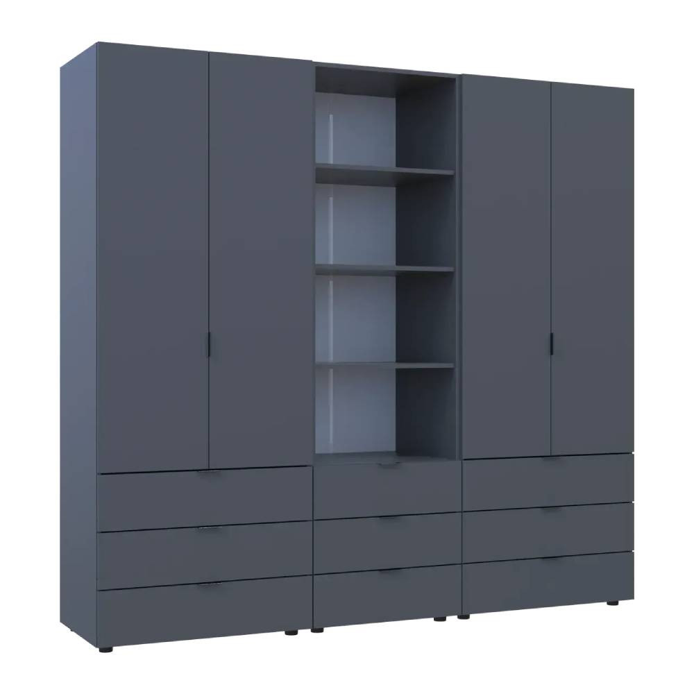 Шафа для одягу Doros Гелар Графіт 2+2ДСП з пеналом 215х49.5х203.4 (DRS-011916) Львів - фото 7