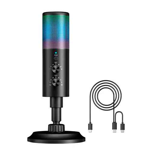 Мікрофон ігровий конденсаторний для запису AK-9, RGB і шумозаглушення Вінниця