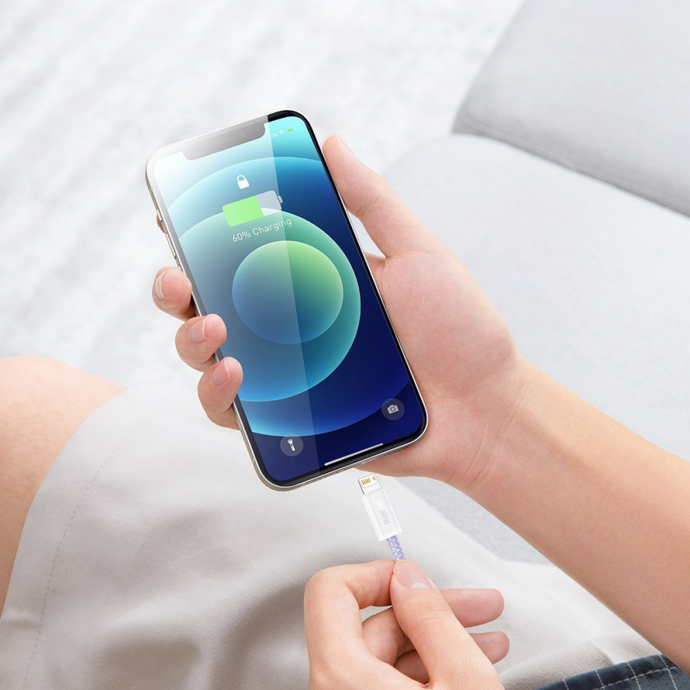 Кабель Baseus Dynamic Series Fast Charging Lightning 2.4A 2м білий Львів - фото 3