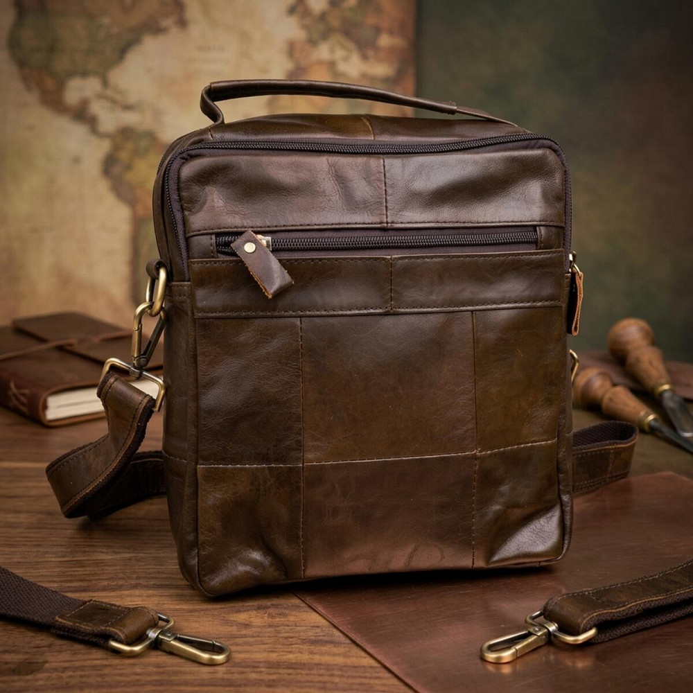 Сумка мужская Vintage 14764 Коричневая Киев - изображение 14