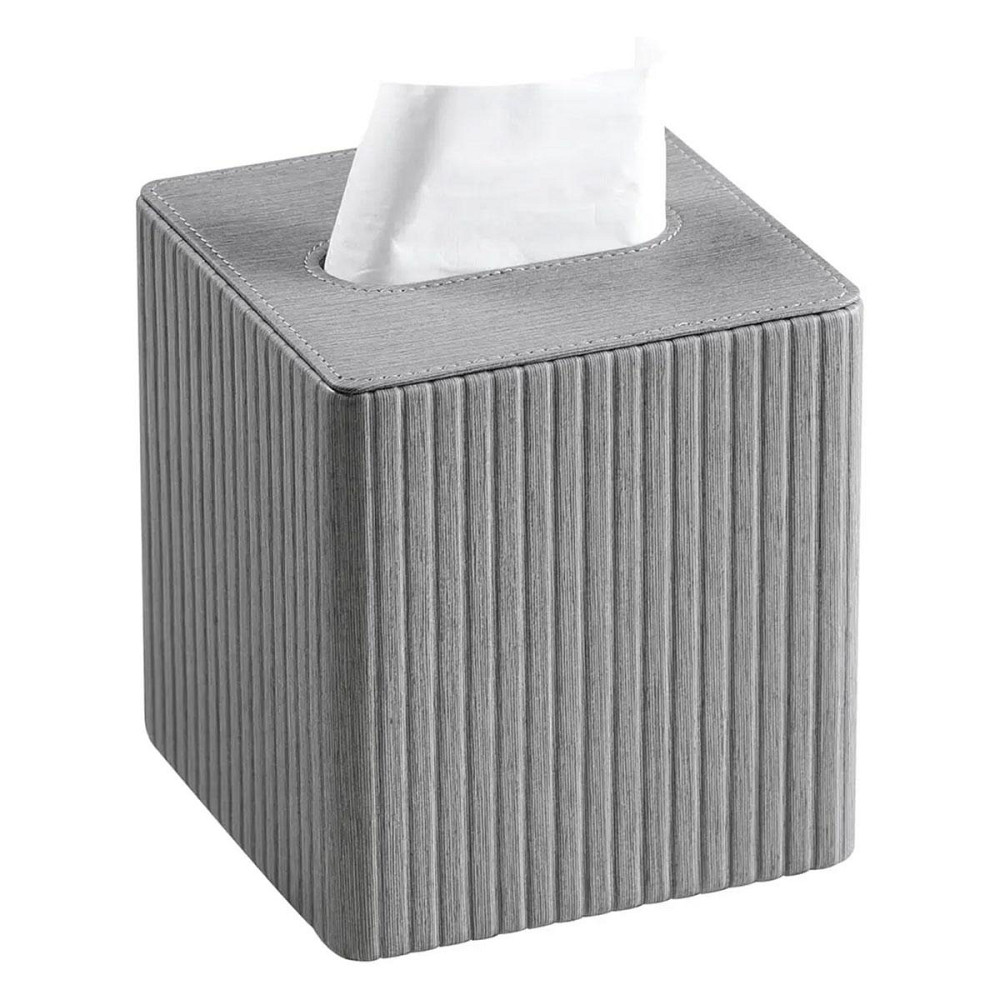 Серветниця з еко шкіри настільна 13х13х14.5 см органайзер для серветок Сірий HP-3-201G Коломия - фото 1