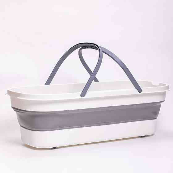 Складне відро-таз із пластику з силіконовими вставками для дому, дачі та подорожей HP-35015-2 Київ