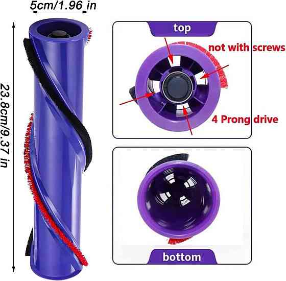 Щітка для Dyson V8 насадка вал для пилососа 3-контактний привід 50 мм заміна деталі № 967485-01 для V8 Absolute Animal Total Clean Київ