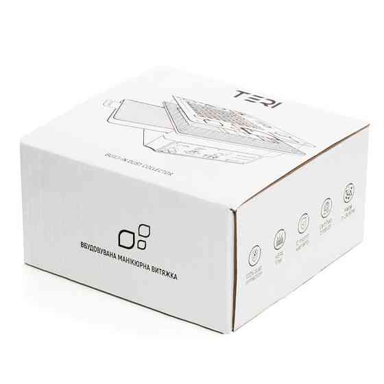 Встраиваемая маникюрная вытяжка Teri Turbo черная (решетка металлик) Киев