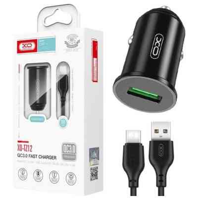 Зарядное устройство XO TZ12 QC3.0 (1USB/18W) + USB - Type-C Black (XO-TZ12-BK) Винница