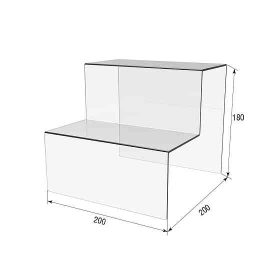 Горка EKOSTAR под товар на 2 ступеньки из акрила 200х200х180 Киев