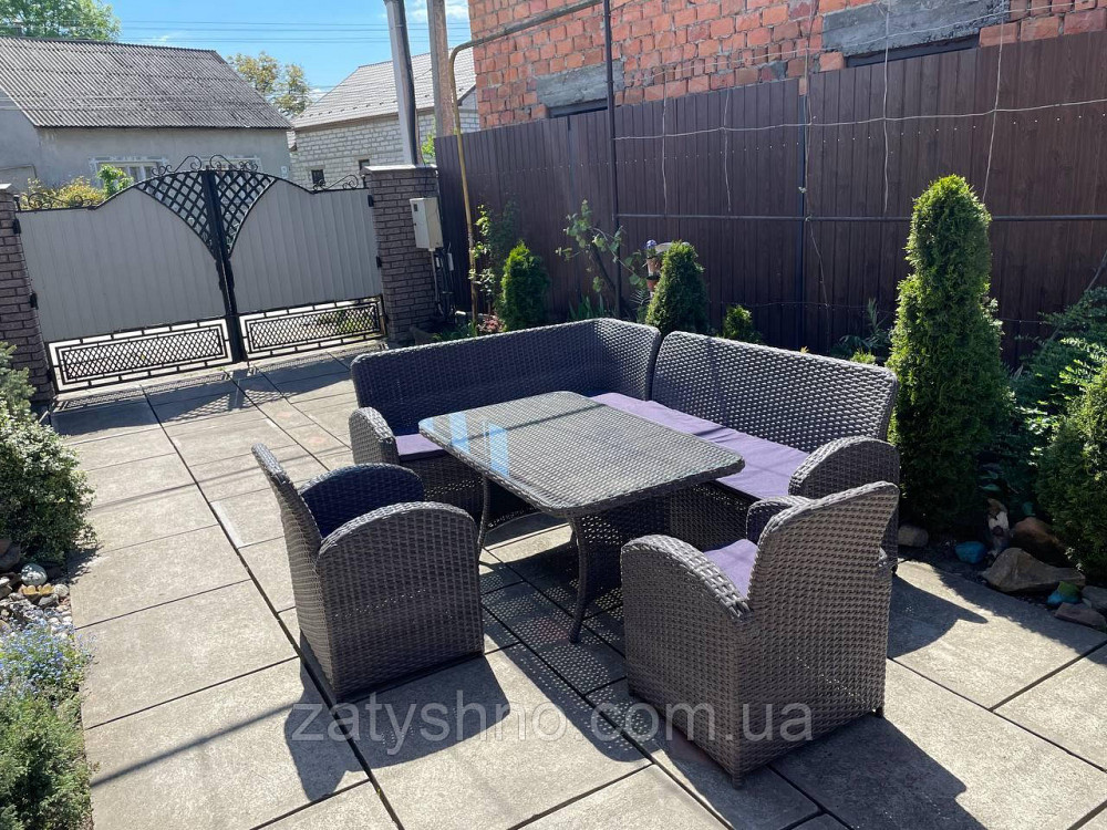 Ротангові меблі з кутовим диваном та 2 кріслами Київ - фото 3