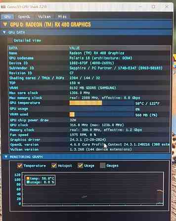 Відеокарта: RX480 8Gb.Сстанання ідеальне! Київ