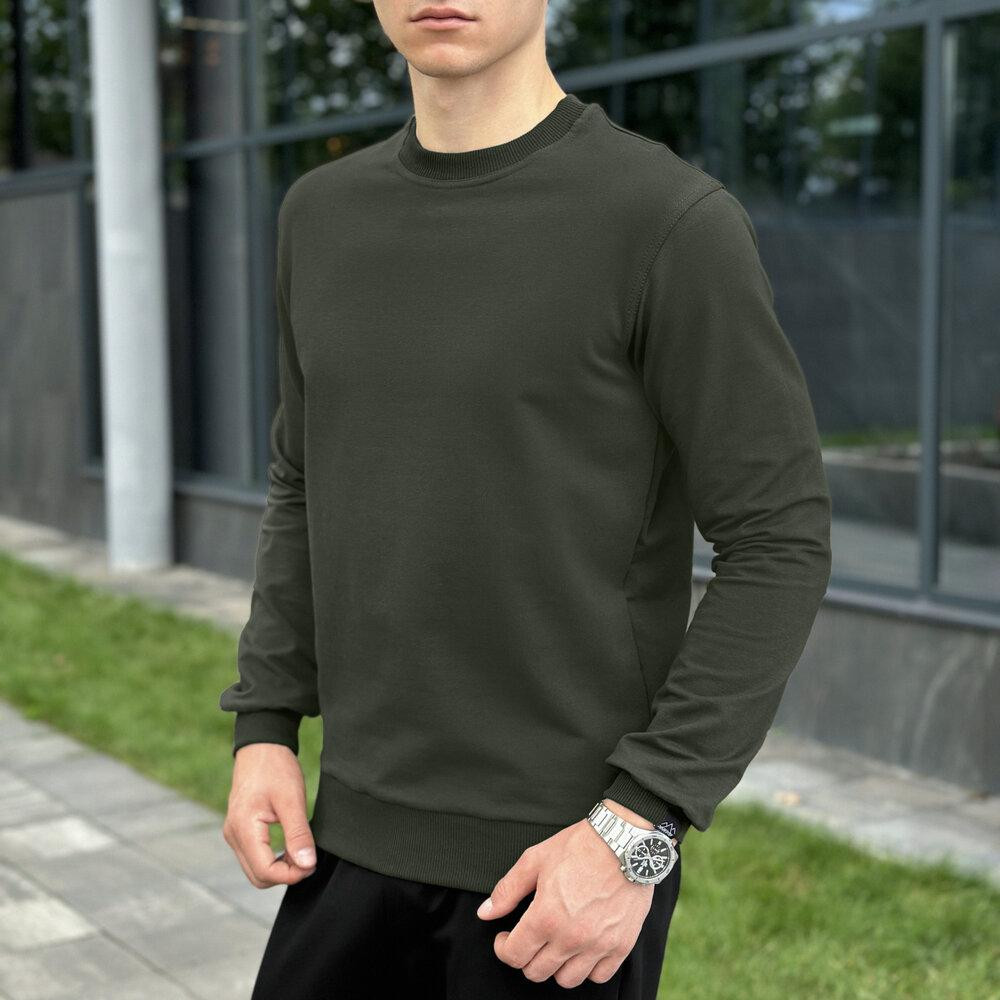 Свитшот мужской однотонный светлый хаки Pobedov 001 Киев - изображение 9