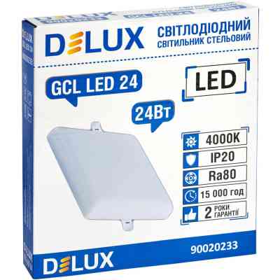 Світильник Delux GCL LED 24 4000К 24Вт 230В SQUARE (90020233) Вінниця