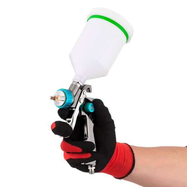 Фарбопульт пневматичний LVLP BLUE, професійний, форсунка: 1,4 мм, верхній пластиковий бачок: 600 мл, 1,5 бар, STORM INTERTOOL Киев - изображение 6