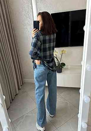 Жіноча повсякденна сорочка в клітинку на ґудзиках Синій, 42/46 Одеса