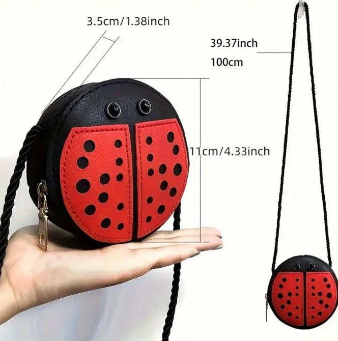 Сумка детская Божья коровка 110 на 35 мм черно-красный Киев - изображение 2