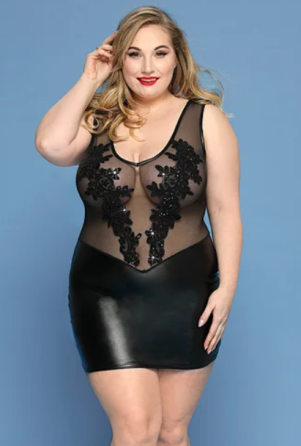 Плаття з напівпрозорим верхом і вишивкою XL/XXL Sex Aura Київ