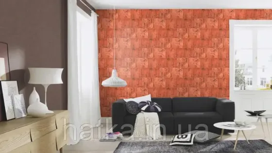 Шпалери вінілові на флізеліні Rasch Clasik 0,53х10 геометрія фігури прямокутники лофт ефект іржі коричневі золотисті Київ