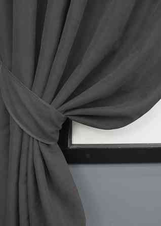 Комплект коротких штор VR-Textil Микровелюр Petek № 1484ш Серый 130х170 см 2 шт (35-0218) Киев