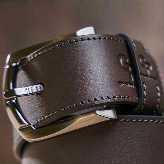 Ремень мужской GRANDE PELLE 11158 джинсовый Коричневый Киев