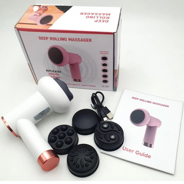 Ручной массажер для шеи и тела Deep Rolling Massager, Профессиональный массажер пистолет NA-62 Львов - изображение 2
