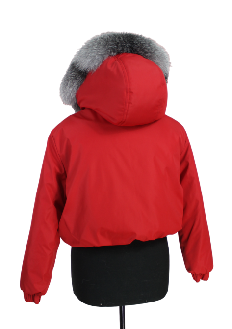 Бомбер женский с мехом блюфрост 44 Красный Харьков - изображение 8