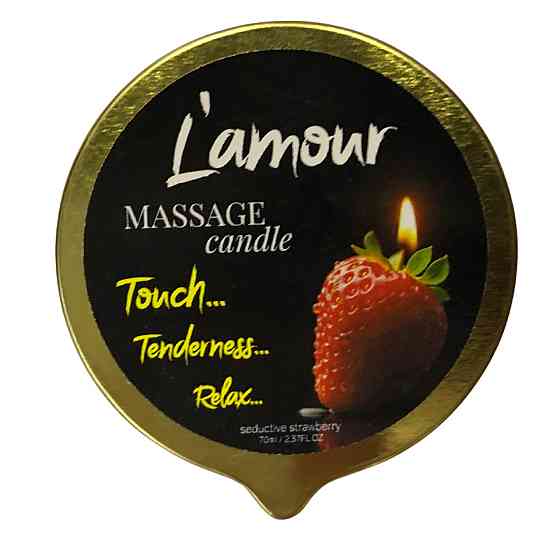 Массажная свеча L'amour Seductive Strawberry золотая, 70 мл Sex Aura Киев