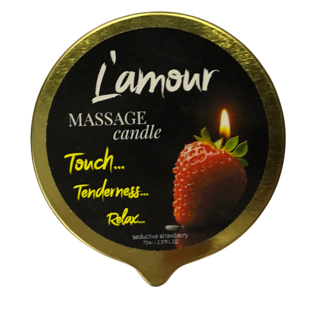 Массажная свеча L'amour Seductive Strawberry золотая, 70 мл Sex Aura Киев - изображение 1