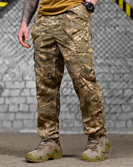 Летние мужские тактические штаны джогеры карго  пиксель XXXL Одесса - изображение 2