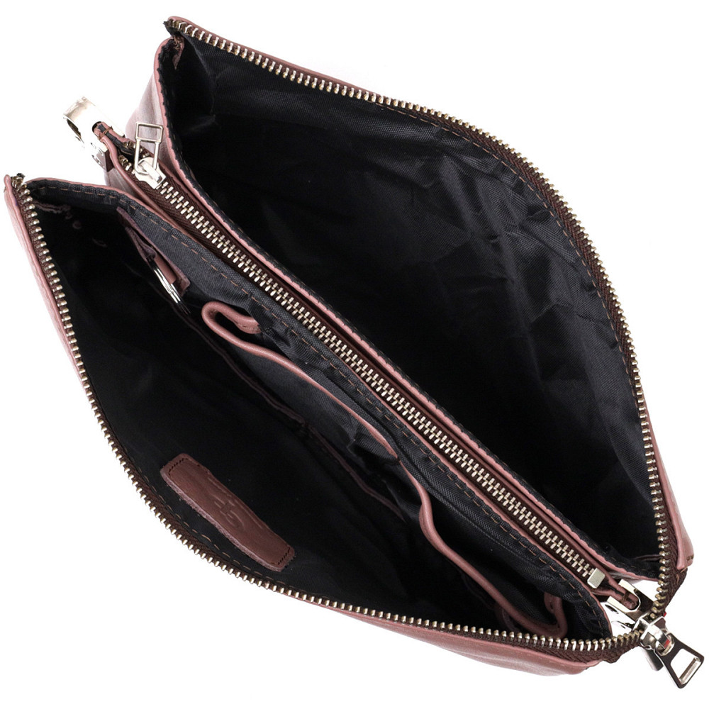 Красивий жіночий клатч із натуральної шкіри GRANDE PELLE 11634 Пудровий Київ - фото 5