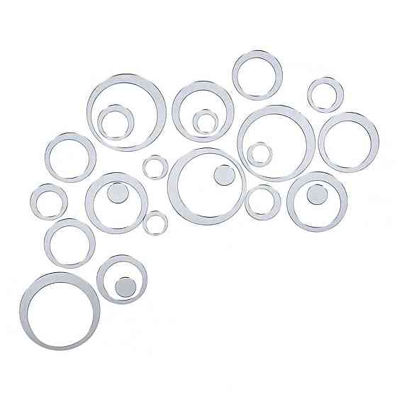 Зеркальный декор акриловый самоклеющийся серебро, 24шт (D) SW-00002523 Днепр