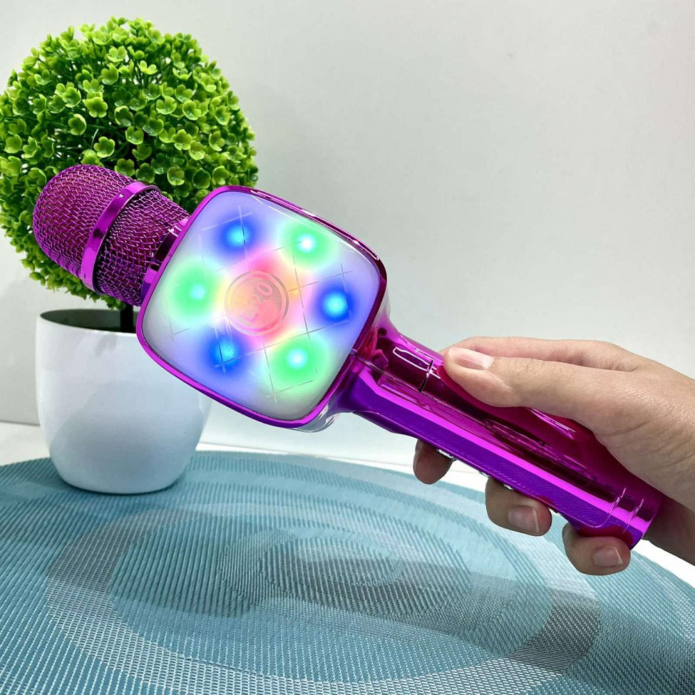 Мікрофон бездротової караоке bluetooth USB акумулятор TF слот 25см Фіолетовий (L20) Чернігів - фото 4