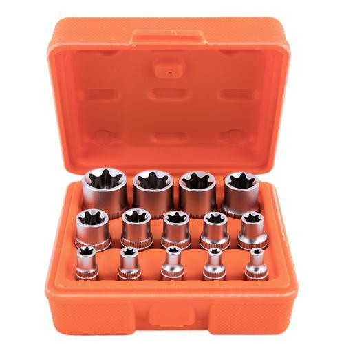 Набір торц головок зовнішній торкс 1/4"-3/8"-1/2"DR, Е4-Е24, 14 предм Alloid Одеса - фото 1