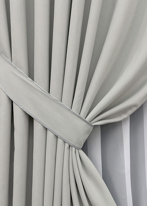 Комплект штор VR-Textil Блекаут двосторонній Scandi № 1898ш Попелястий 130х270 см 2 шт (39-154) Київ - фото 5