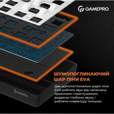 Клавиатура GamePro MK130G Pro Outemu Red Switch Hot-Swap 60 RGB USB/Wireless/Bluetooth Black (MK130G Pro) Винница - изображение 3