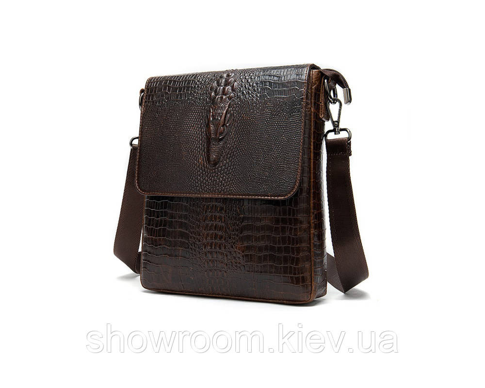 Мужская кожаная сумка под рептилию Leather Collection (8857) Киев - изображение 3