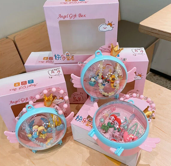 Набір прикрас C 63947 (100) 3 види, “Принцеси”, резинки, шпильки, крабики, намисто, сумочка, в короб, шт Київ - фото 1