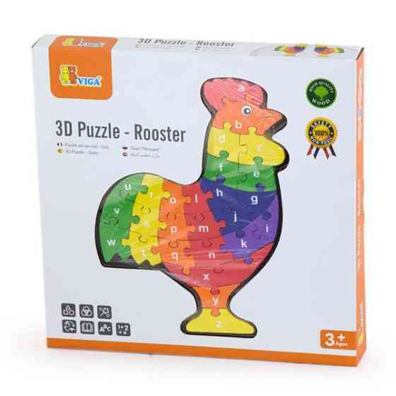 Дерев'яний пазл Viga Toys Півник по літерах (55244N) Харків