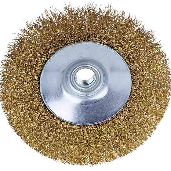 Щетка проволочная конусообразная Ø125мм М14×2мм (латунированная) SIGMA (9016121) Ровно