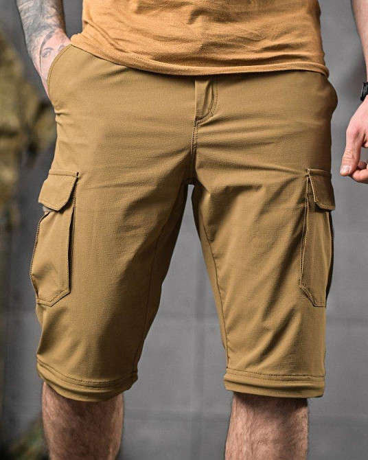 Стрейчеві літні такатичні штани-шорти PARADOX кайот ДЛ6296 Одеса - фото 2