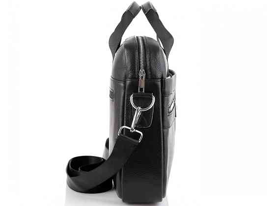 Кожаная мужская сумка для ноутбука и документов черная Tiding Bag MK 3128 Киев