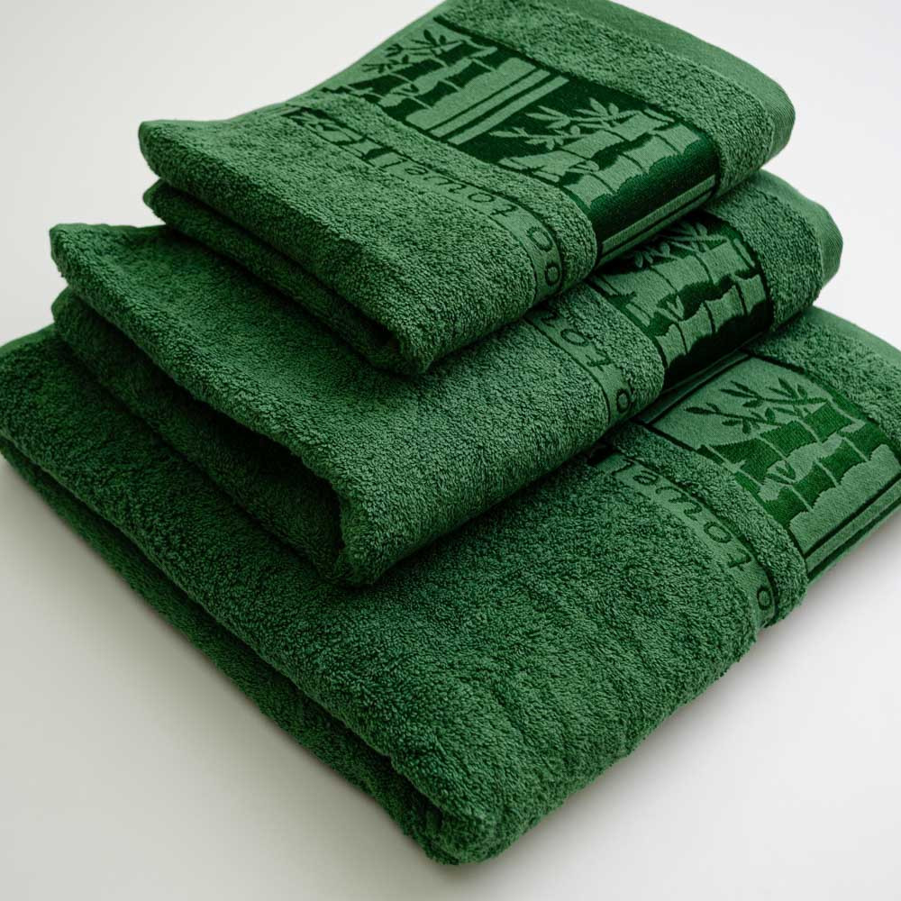 Набор махровых полотенец 3шт GM Textile 40х70см, 50х90см, 70х140см BambooN 450г/м2 (Зеленый) Сумы - изображение 3