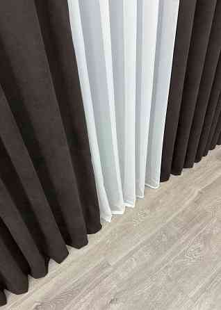 Шторна тканина мікровелюр Petek колір венге 1829ш Київ