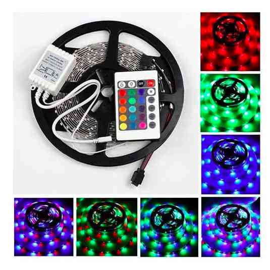 Світлодіодна стрічка SMD 3528 RGB 5м з пультом та блоком живлення гірлянда DH-82 Львів