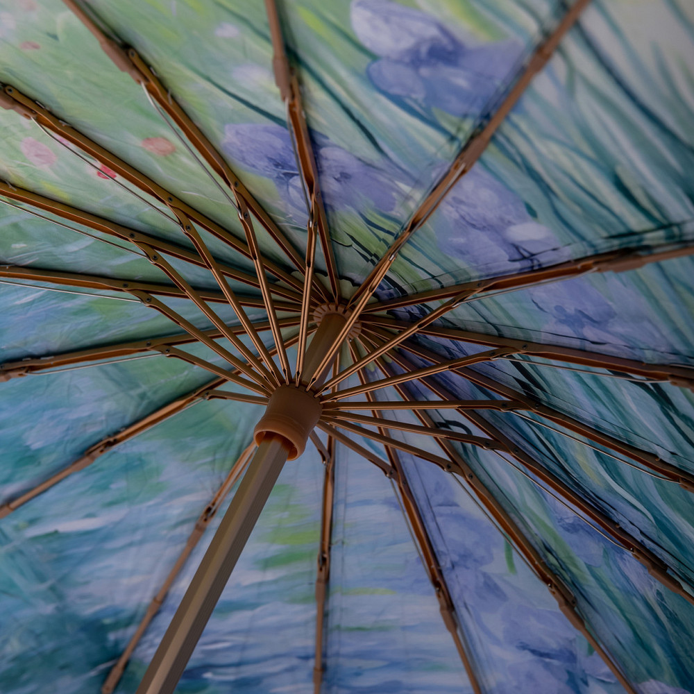 Зонт механический с принтом надежный из полиэстера диаметр 99 см Голубой HP-23-3BL Киев - изображение 8