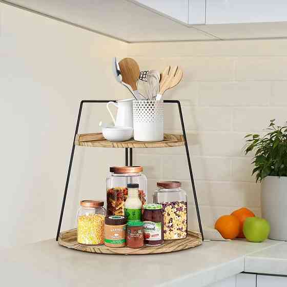 Полка угловая для ванной комнаты и пренадлежностей,кухонная для специй ,органайзер на два яруса настольная Каменец-Подольский