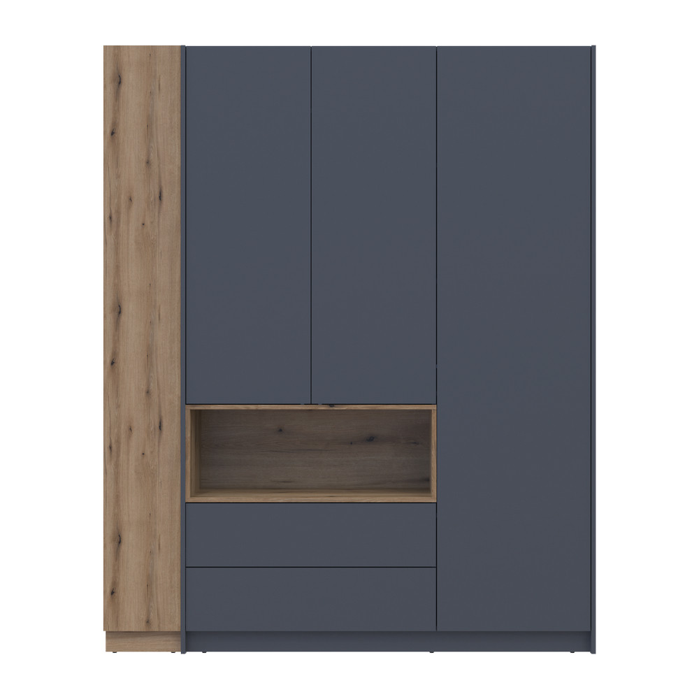 Шафа для одягу з нішою та етажеркою Doros Дейл Графіт/Дуб Евок 3 ДСП 178х52х220 DRS-011736 (42005156) Львів - фото 5