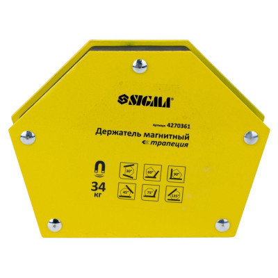 Магніт для зварювання Sigma трапеція 34кг 105x65x65x45мм (30,45,60,75,90,135 °) (4270361) Вінниця - фото 1